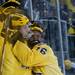 Michigan freshman defenseman Jacob Trouba and Michigan freshman left wingman Daniel Milne celebrate after a score in the game against Notre Dame on Friday. Daniel Brenner I AnnArbor.com
